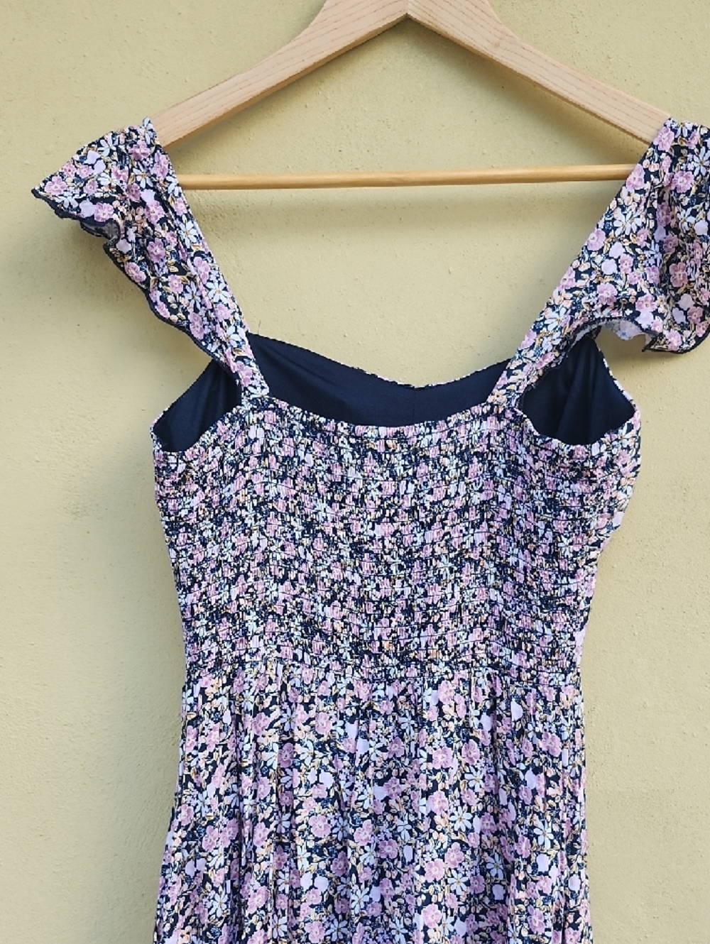 As U Wish Boho Lavender & Navy Floral Asymmetrical Hi-Lo Dress - Picture 7 of 14